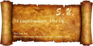 Stiegelmayer Ulrik névjegykártya